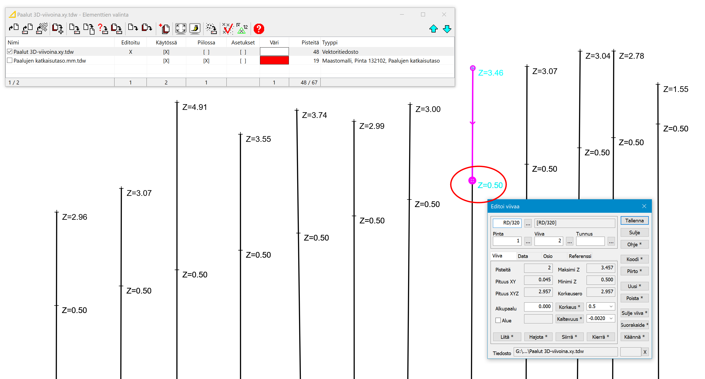 Viivat katkaistu mallin korkoon.png