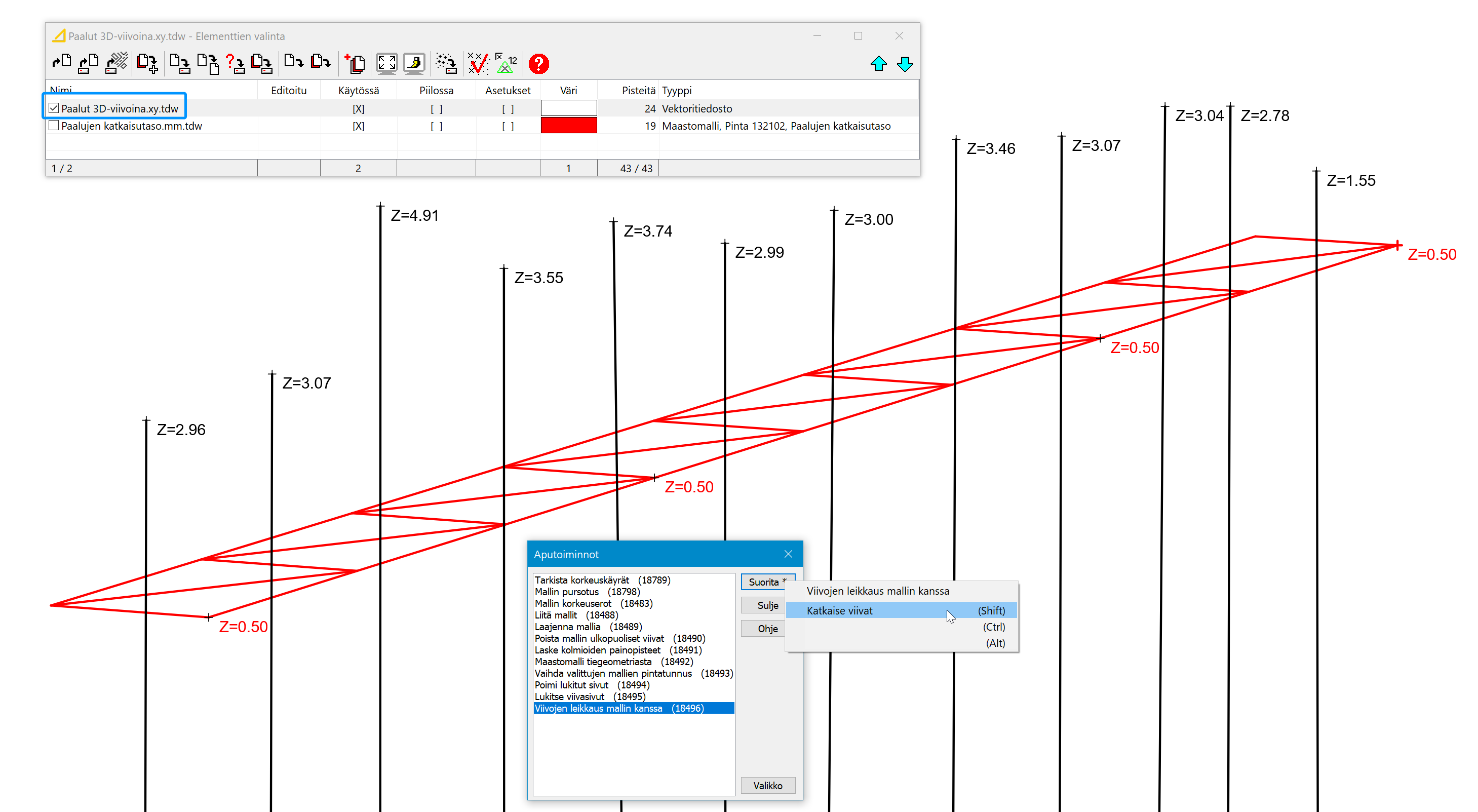 Viivojen leikkaus mallin kanssa.png
